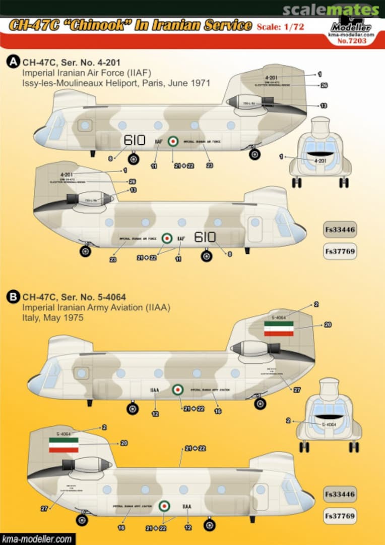 Boxart CH-47C "Chinook" In Iranian Service 7203 Modeller