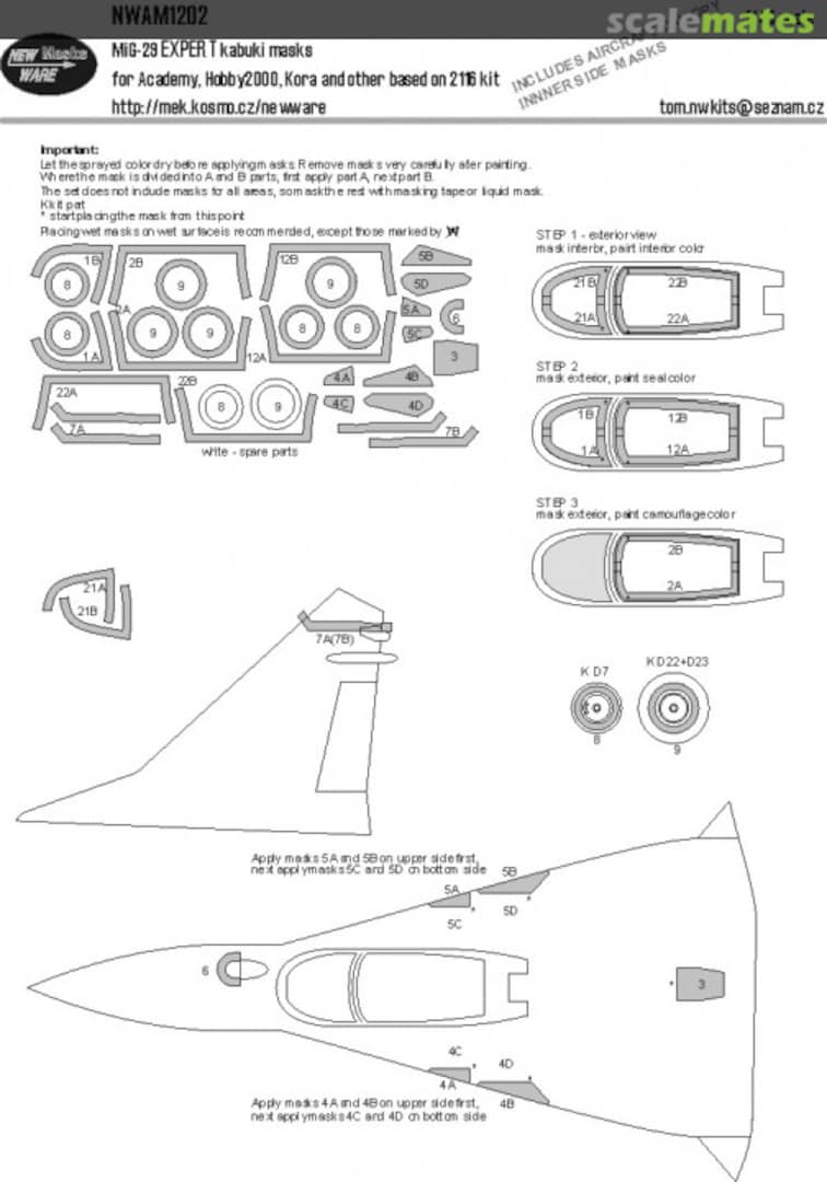 Boxart MiG-29 EXPERT kabuki masks NWAM1202 New Ware