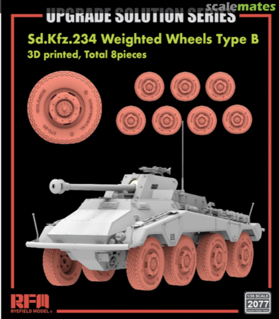 Boxart Sd.Kfz.234 Weighted Wheels Type B RM-2077 Rye Field Model