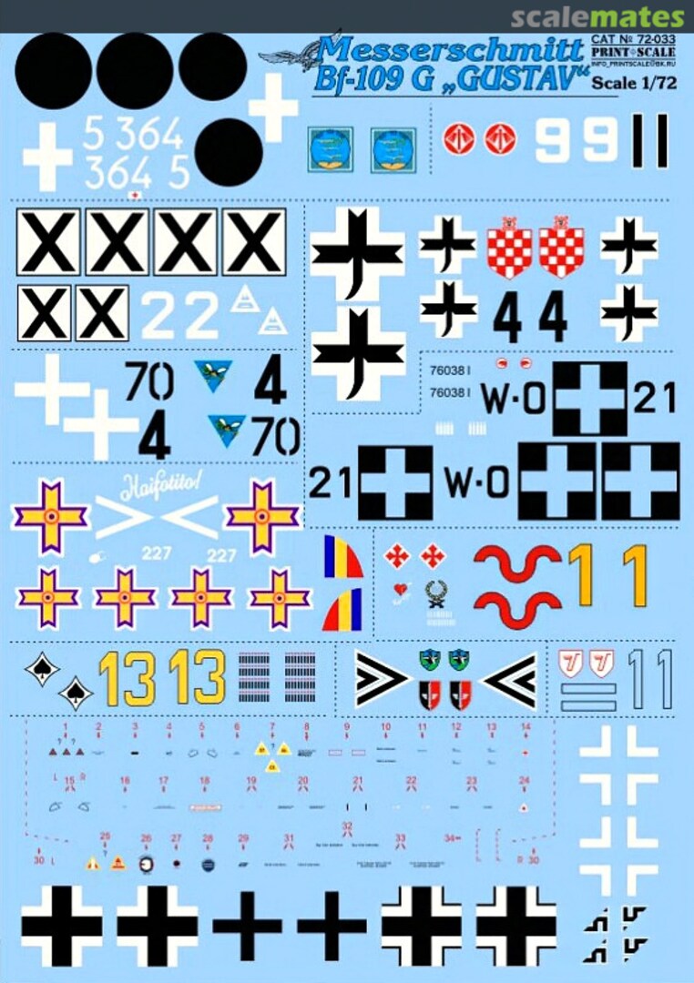 Boxart Messerschmitt Bf 109G 72-033 Print Scale