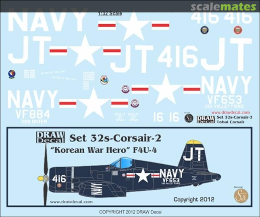 Boxart "Korean War Hero" F4U-4 Corsair 32-Corsair-2 Draw Decal