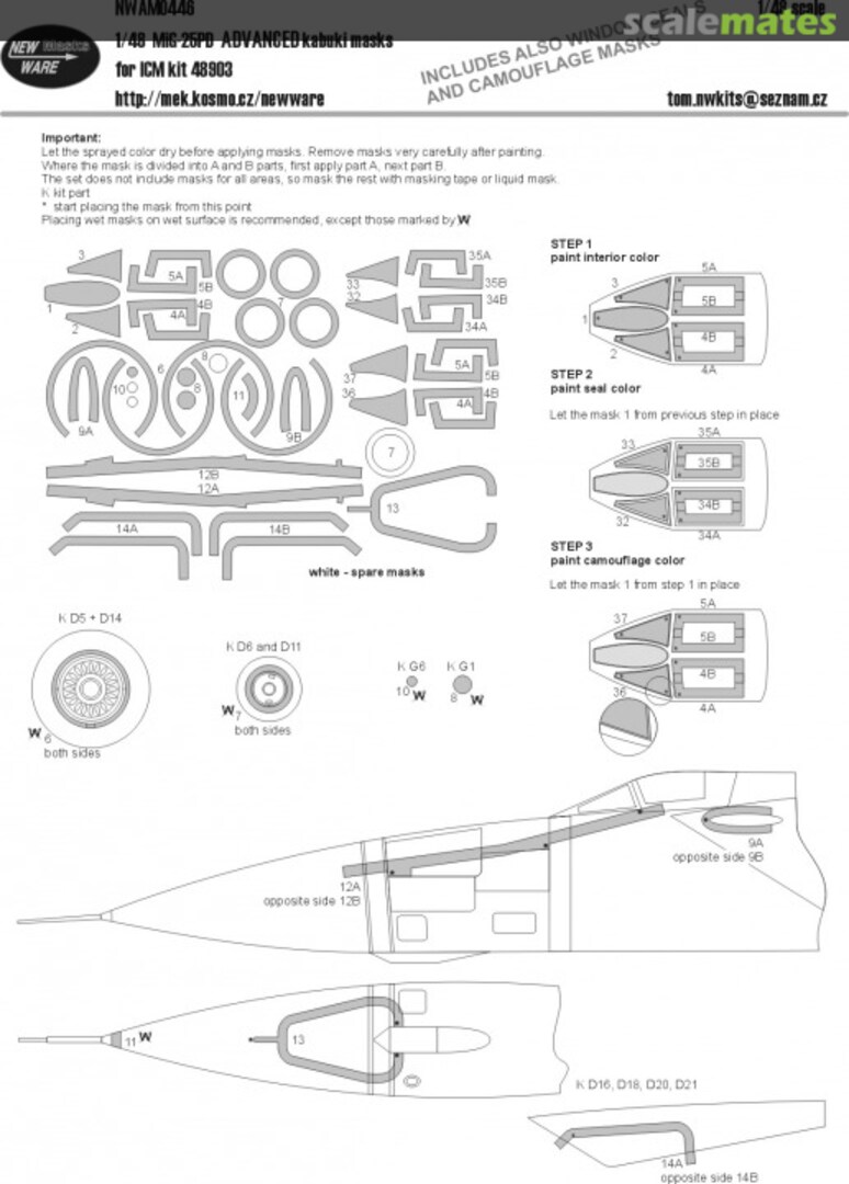 Boxart MiG-25PD ADVANCED kabuki masks NWAM0446 New Ware