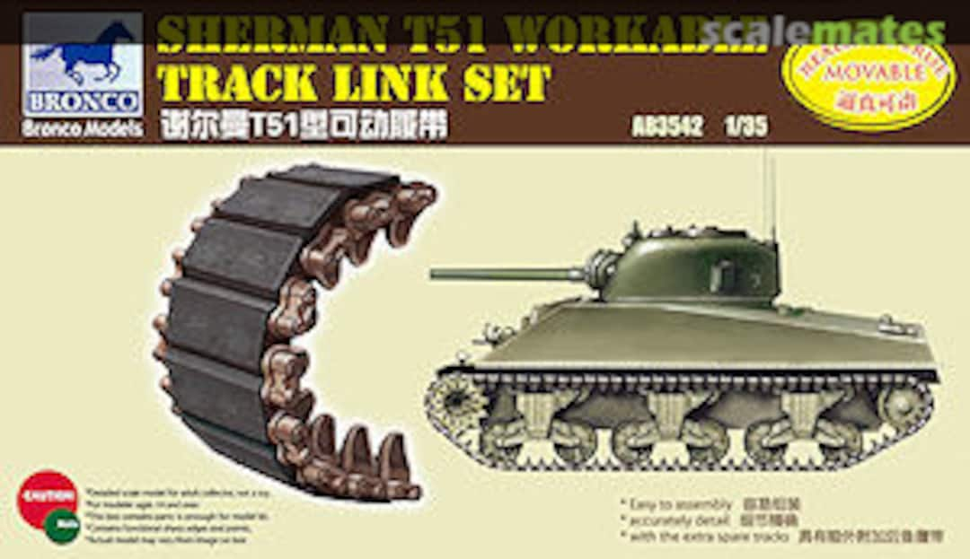 Boxart Sherman T51 workable track link AB3542 Bronco