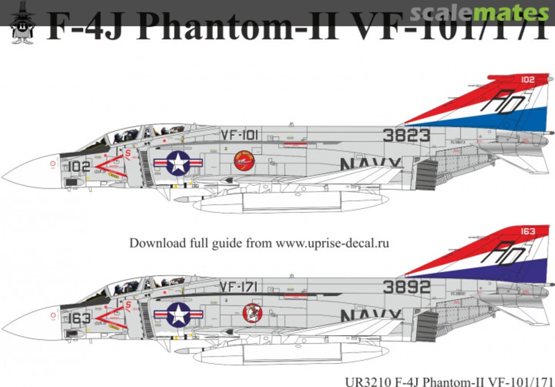 Boxart F-4J Phantom-II VF-171 without stencils UR3210 UpRise