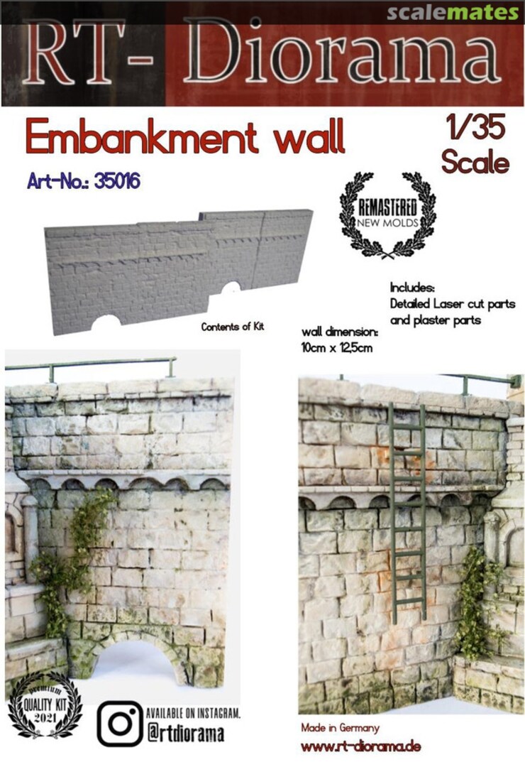 Boxart Embankment Wall (4pcs) 35016 RT-Diorama