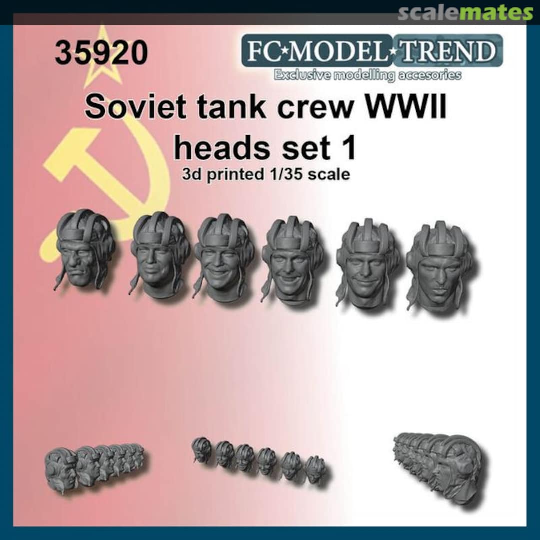 Boxart Soviet Tank Crew WWII Heads, set 1 35920 FC Model Trend