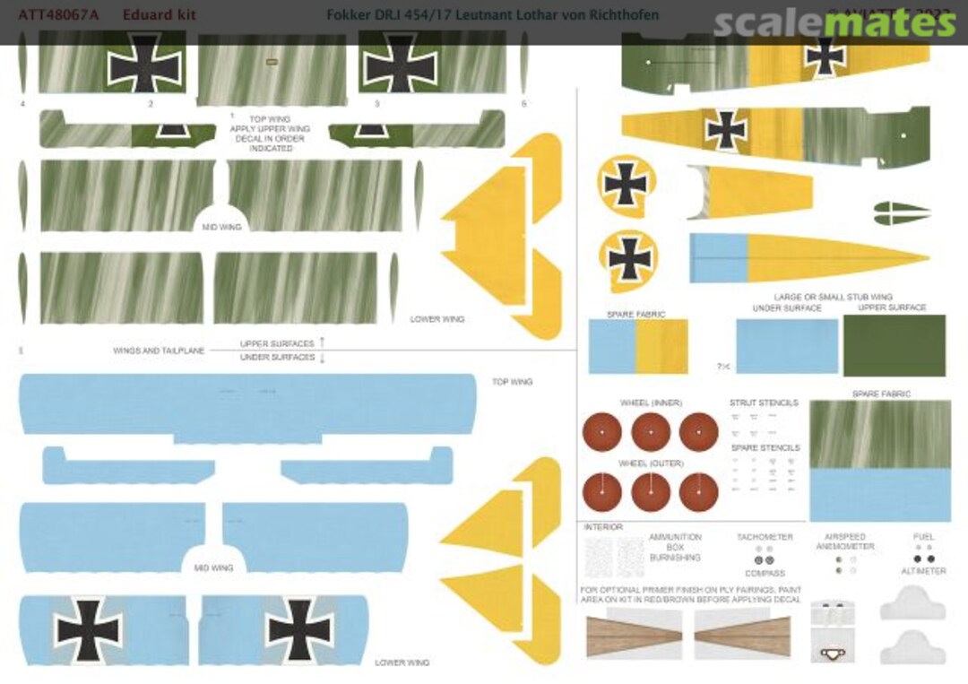 Boxart Fokker DR.I Triplane 454/17 Ltn. Lothar von Richthofen scheme option 'A' ATT48067A Aviattic