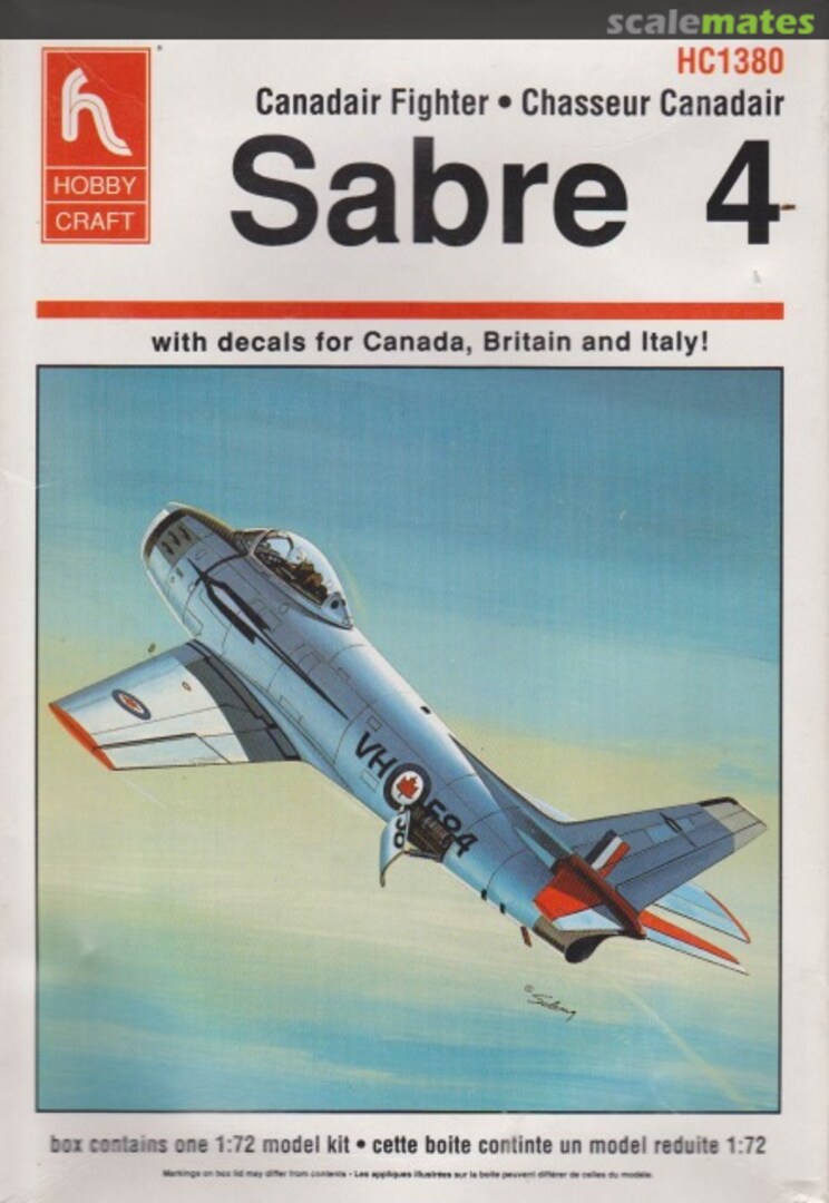 Boxart Canadair Fighter Sabre 4 HC1380 Hobbycraft