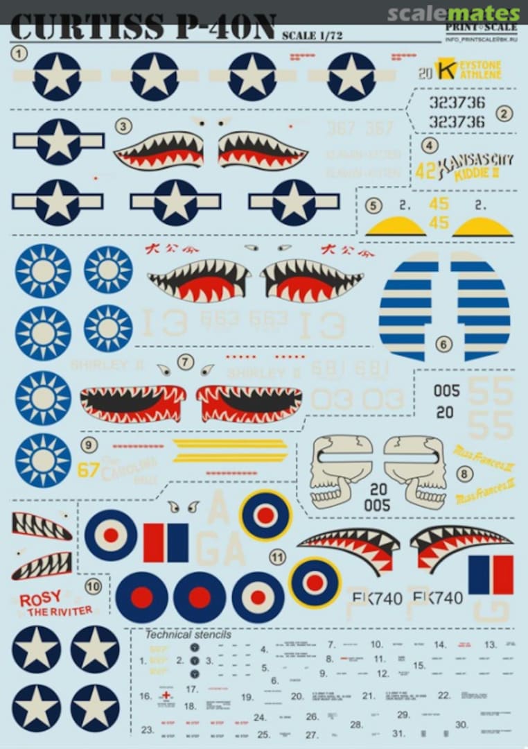 Boxart Curtiss P-40N 72-175 Print Scale