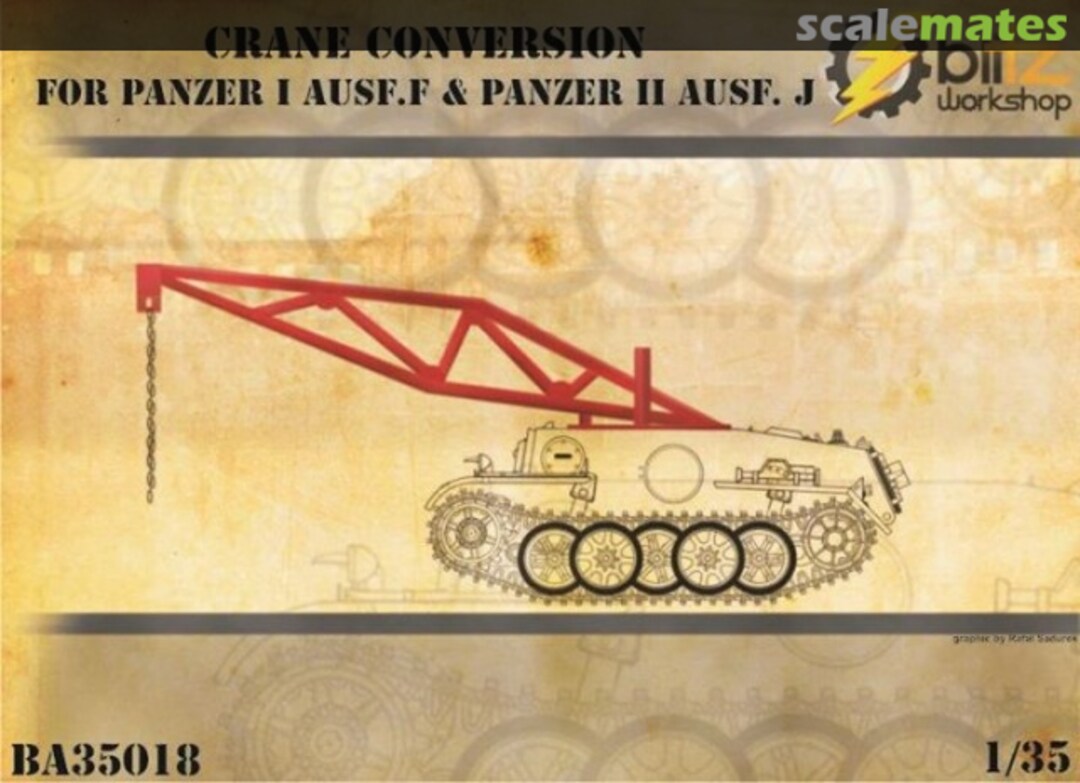 Boxart Crane conversion for Panzer I. Ausf. F & Panzer II. Ausf. J BA35018 Blitz Workshop