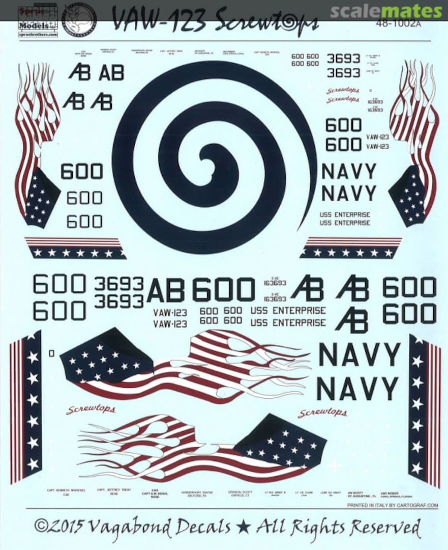 Boxart VAW-123 Screwtops 48-1002 Vagabond Decals