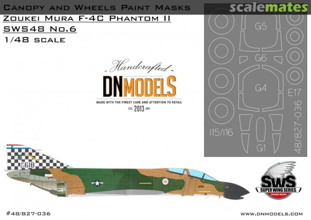 Boxart Canopy and Wheels Paint Masks for F-4C Phantom II 1/48 48/827-036 DN Models