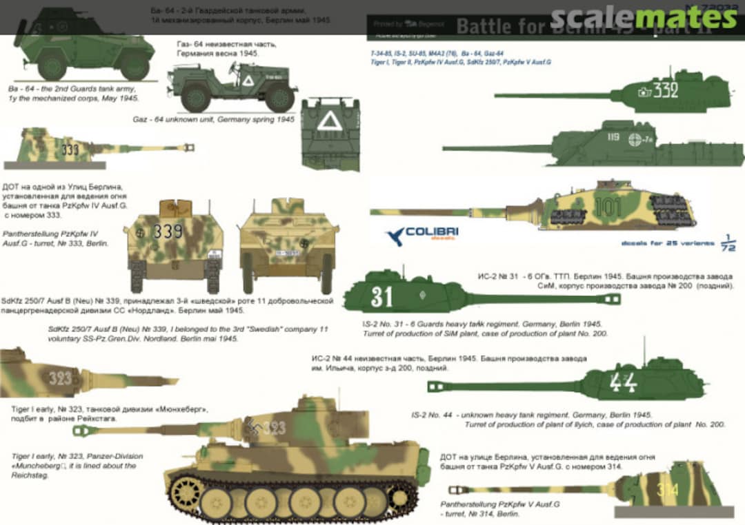 Boxart Battle for Berlin '45 72032 Colibri Decals