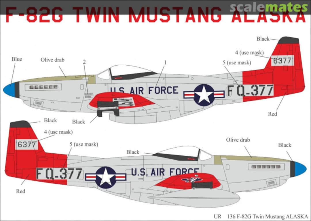 Boxart F-82G Twin Mustang Alaska+masks UR48136 UpRise