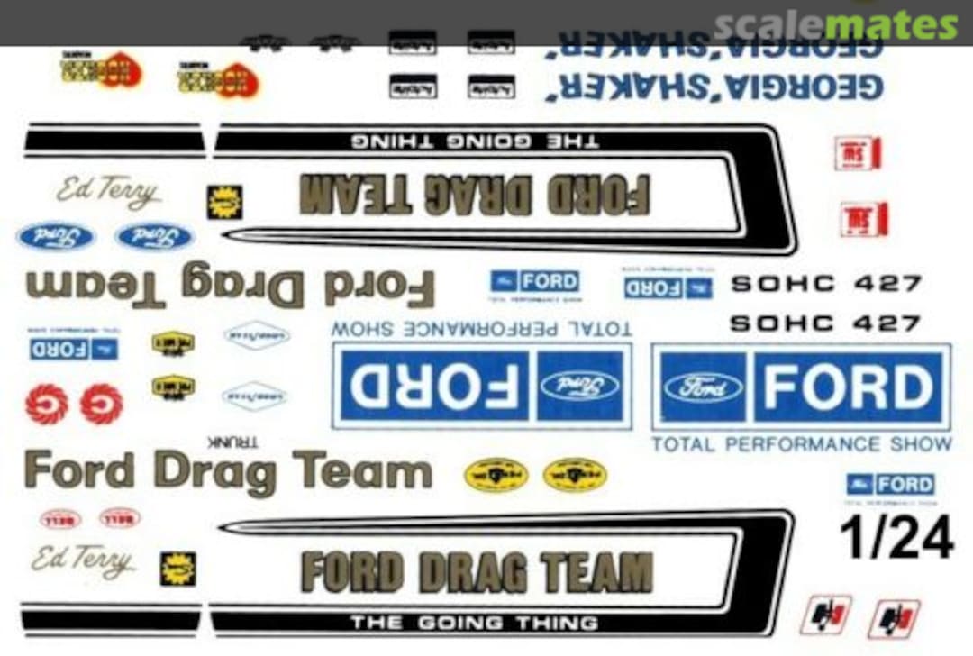 Boxart Official FORD Drag Team  Jim Heller Decals and Custom Cars