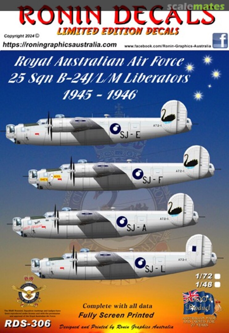 Boxart Royal Australian Air Force 25 Sqn  RDS-306 Ronin Decals