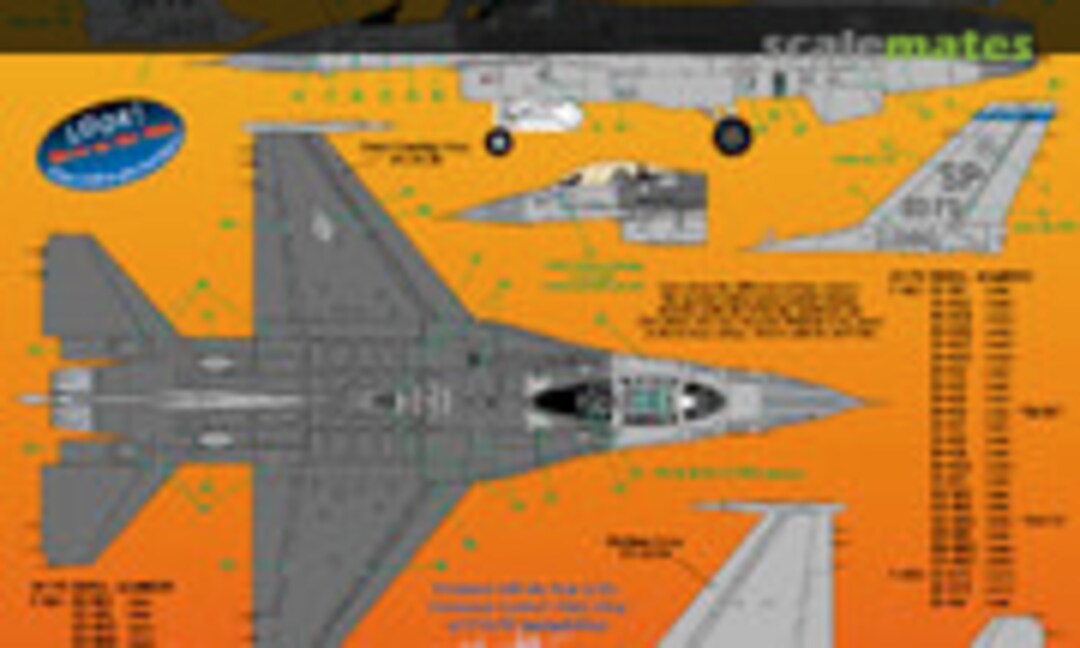 1:72 USAFE F-16C/D Spangdahlem (recent schemes - 2 decal sheets) (Astra Decals ASD-7214)