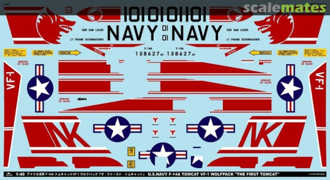 Boxart F-14A Tomcat VF-1 Wolfpack A-48025 MYK Design