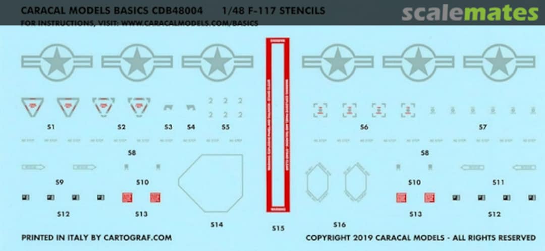 Boxart F-117A Nighthawk Stencils CDB48004 Caracal Models