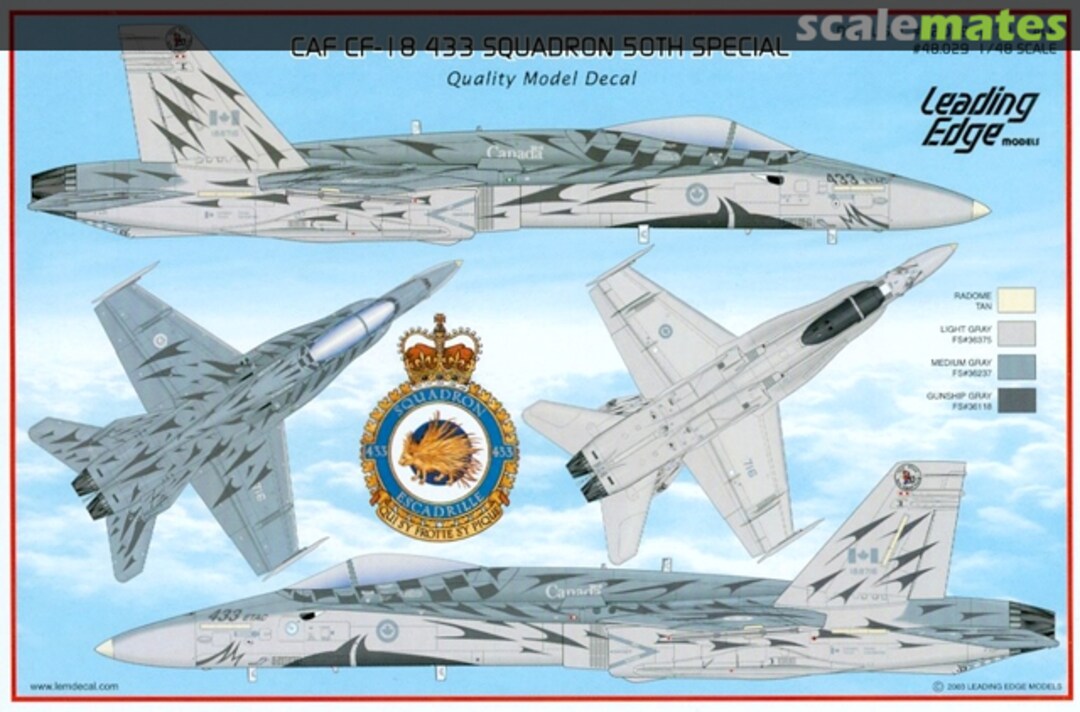 Boxart CAF CF-18 433 Squadron 50th Special 48.29 Leading Edge