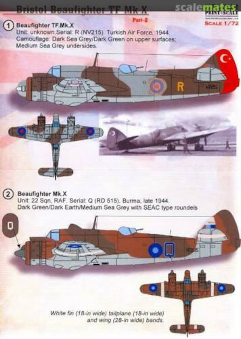 Boxart Bristol Beaufighter TF Mk. X Part 2 72-436 Print Scale