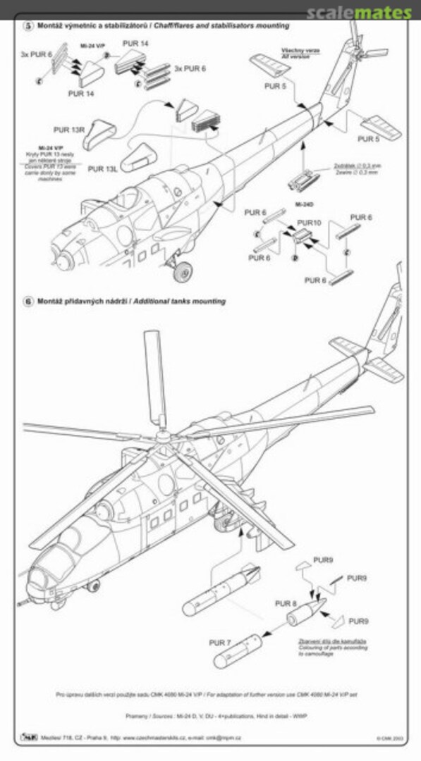 Boxart Mi-24 V/P Hind - Exterior Set 4081 CMK