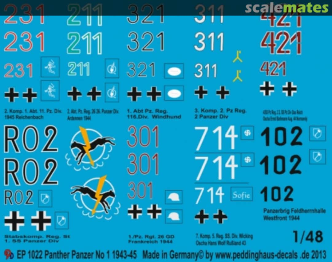 Boxart Panther Panzer EP 1022 Peddinghaus-Decals