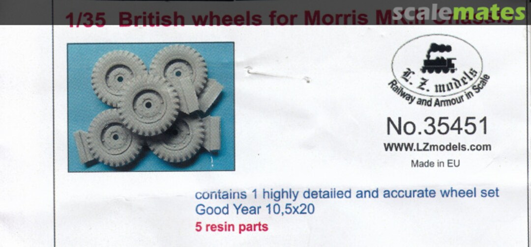 Boxart 1/35 British wheels for Morris MK.II Chassis 35451 L.Z. Models