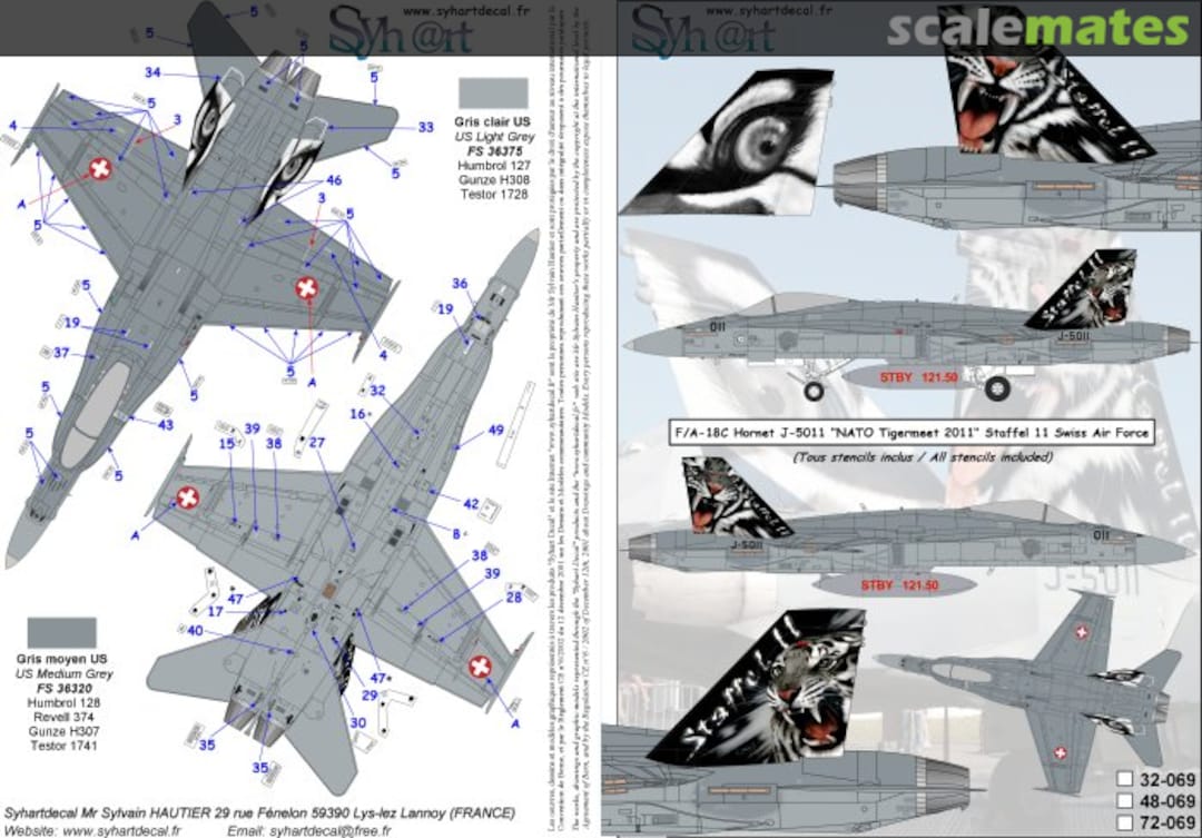 Boxart F/A-18C Hornet NATO Tiger Meet 2011 72-069 Syhart