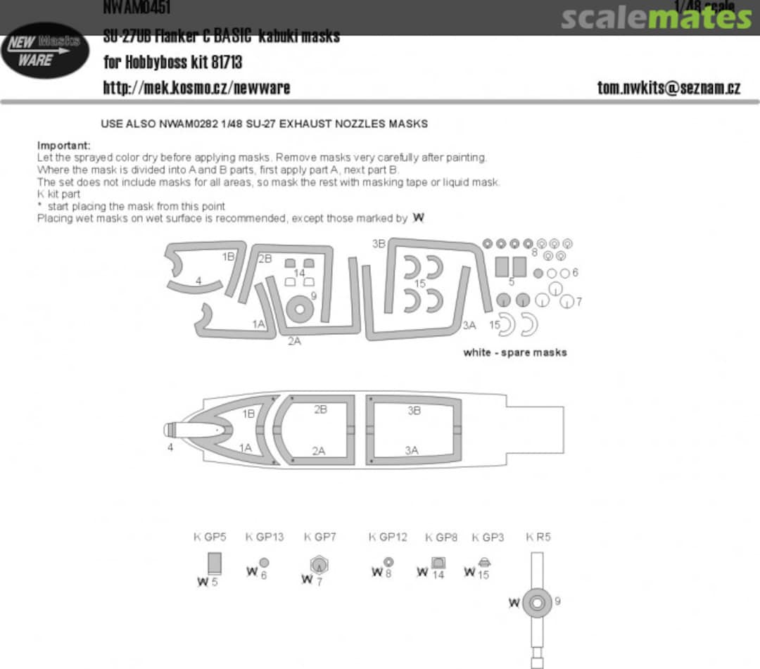 Boxart Su-27UB Flanker C BASIC kabuki masks NWAM0451 New Ware