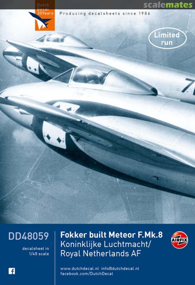 Boxart Fokker built Meteor F.Mk.8 DD48059 Dutch Decal