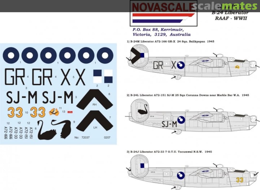 Boxart B-24 Liberator RAAF - WWII N-72037 Novascale