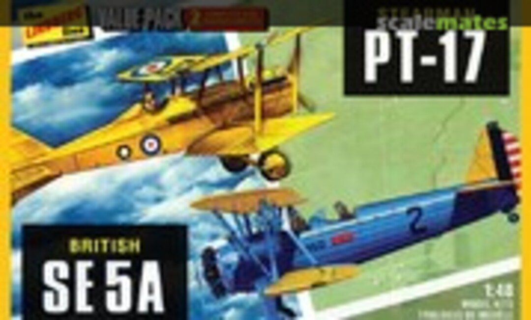 1:48 Stearman PT-17 &amp; British SE 5A Value Pack (Lindberg HL510/12)