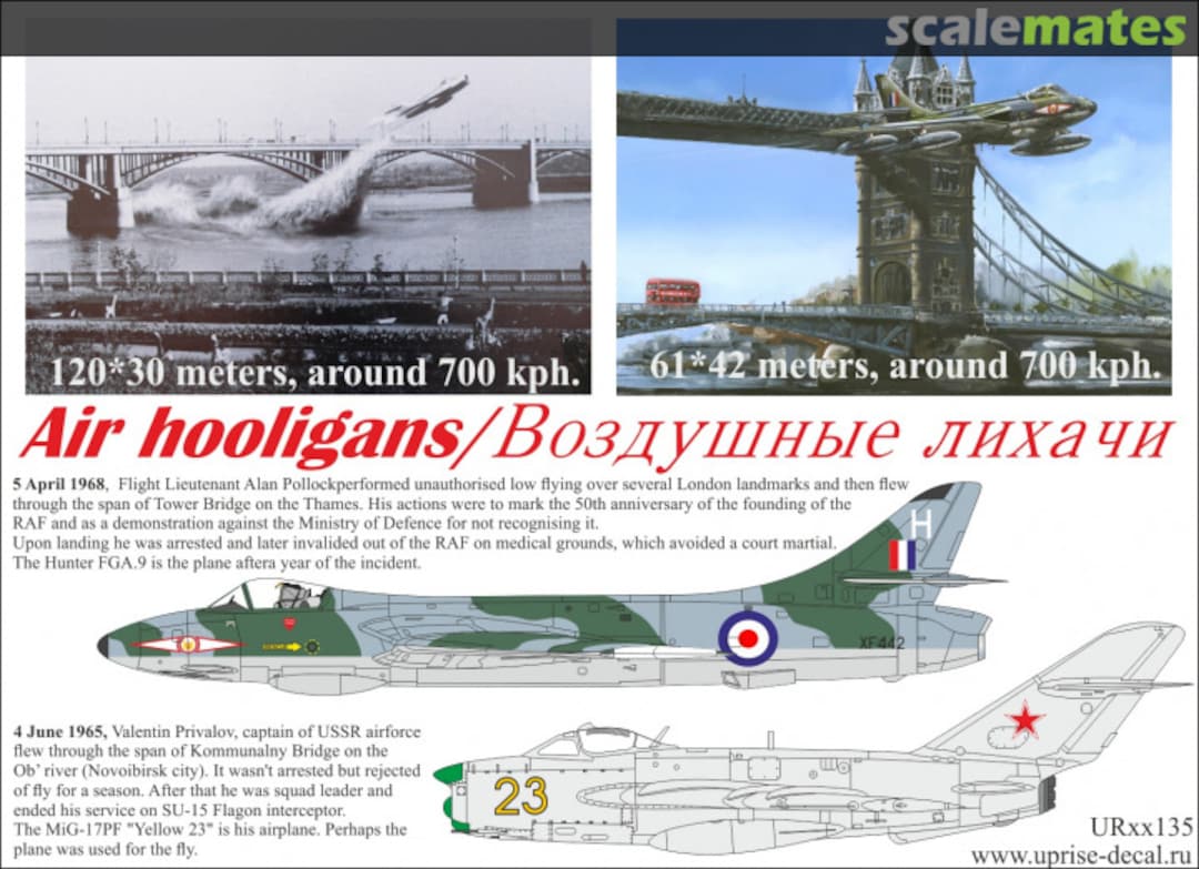 Boxart Air hooligans Hawker Hunter FGA.9 (XF442 Alan Pollock) & MiG-17PF (Privalov) UR48135 UpRise Decal Serbia