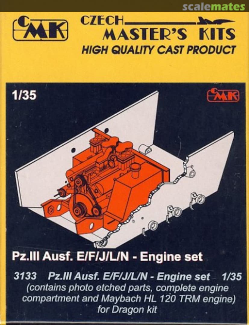 Boxart Pz. III Ausf. E/F/J/L/N - Engine set 3133 CMK