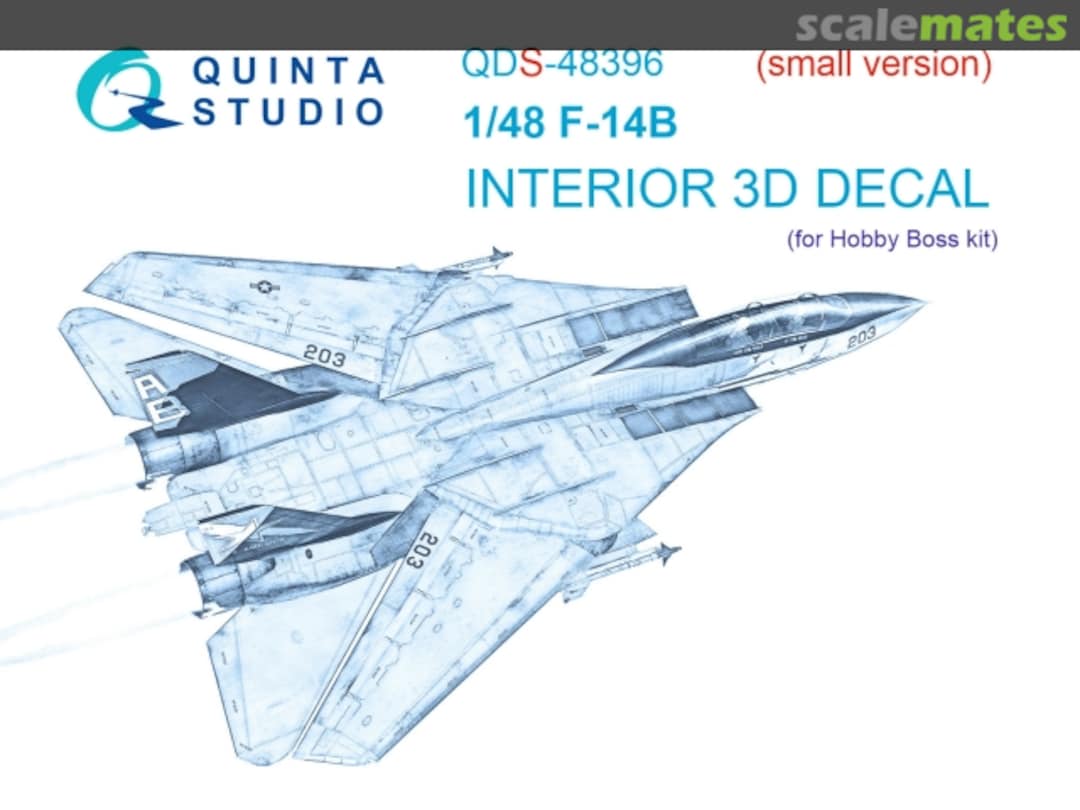 Boxart F-14B Tomcat interior 3D decal (small version) QDS-48396 Quinta Studio