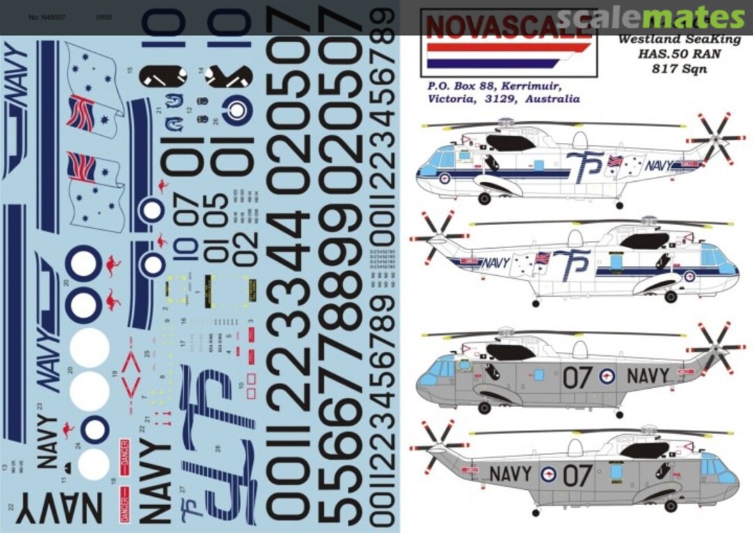 Boxart Westland SeaKing HAS.50 RAN 817 Sqn. N-48007 Novascale