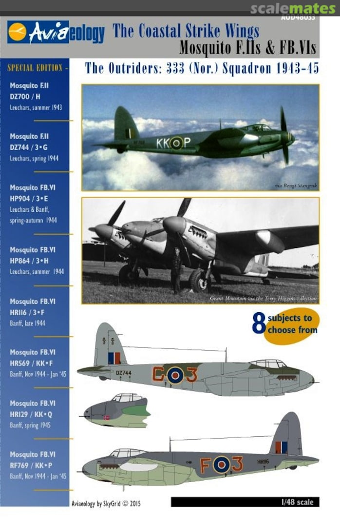 Boxart The Coastal Strike Wing Mosquito F.IIs & FB.VIs AOD48033 Aviaeology