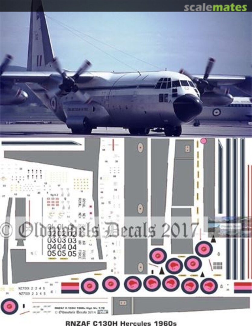 Boxart RNZAF C130H 1964-1970 Delivery scheme OMD0193 Oldmodels Decals