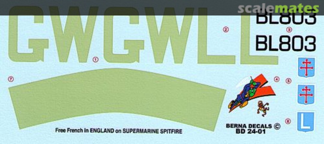 Boxart Supermarine Spitfire BD 24-01 Berna Decals