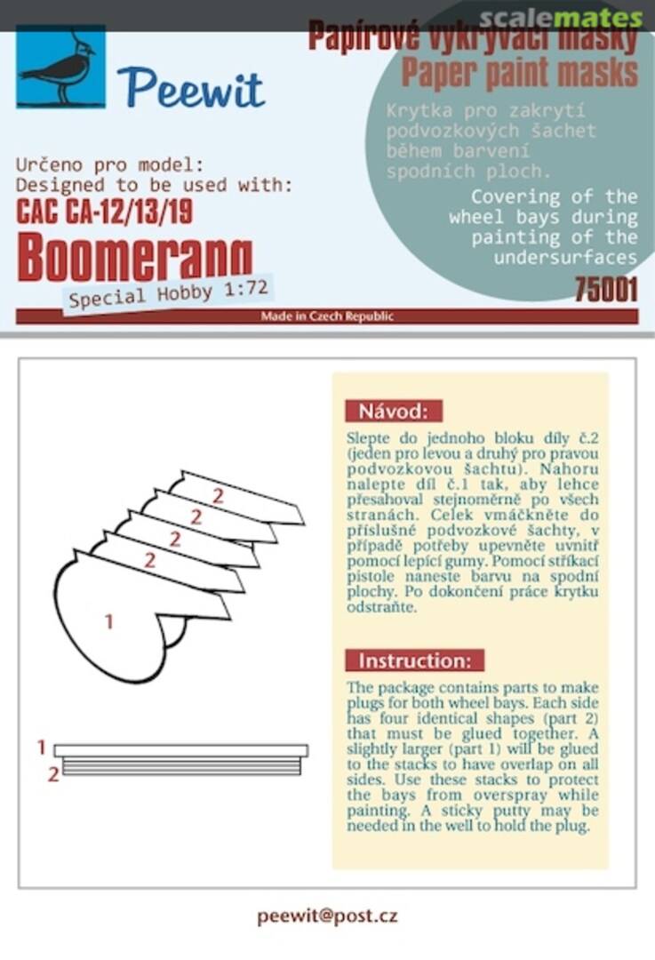 Boxart CAC CA-12/13/19 Boomerang M75001 Peewit