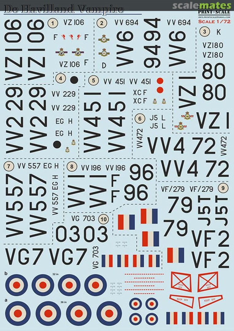 Boxart De Havilland FB Vampire 72-422 Print Scale