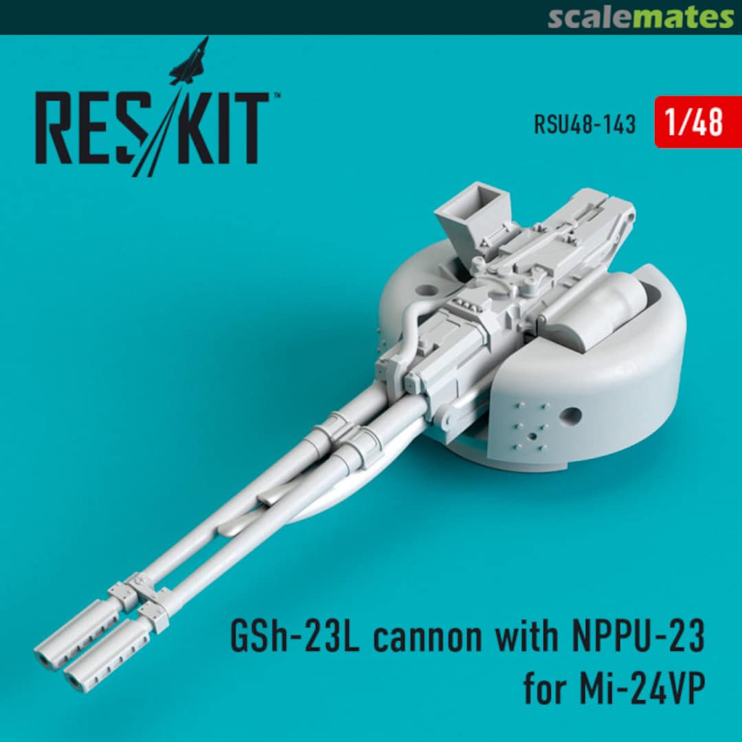 Boxart GSh-23L cannon with NPPU-23 for Mi-24VP RSU48-0143 ResKit