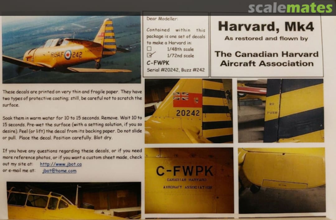 Boxart Harvard, Mk4  JBOT Decals