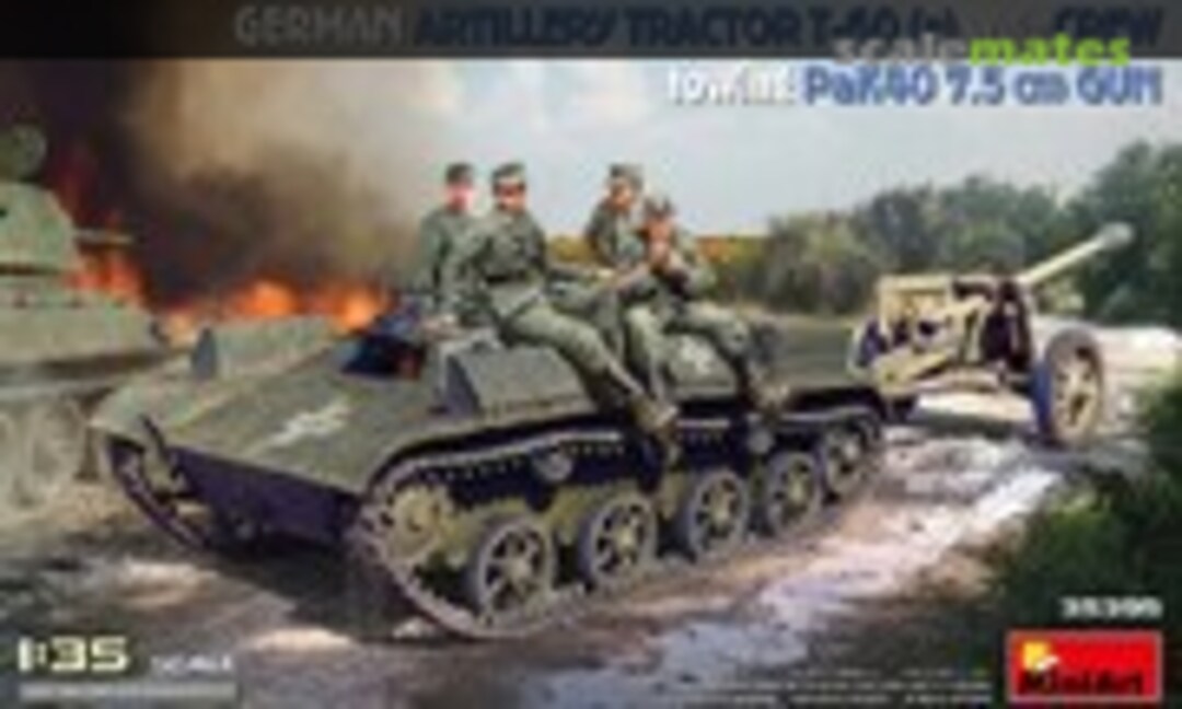 1:35 Artillery Tractor T-60(r) with Crew, Towing PaK40 7.5cm Gun (MiniArt 35395)