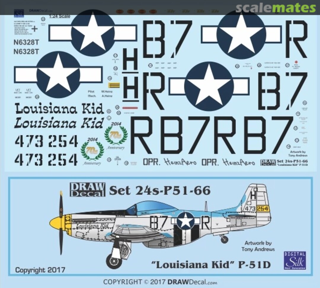 Boxart “Louisiana Kid” P-51D 24-P51-66 Draw Decal