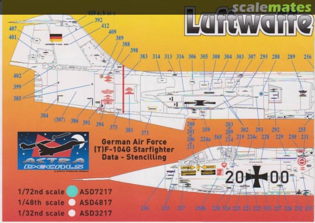 Boxart (T)F-104G Starfighter ASD-7217 Astra Decals