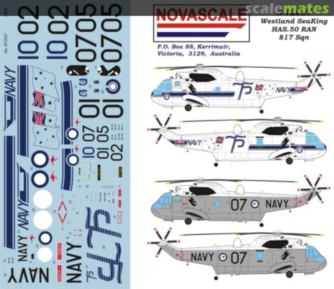 Boxart Westland SeaKing HAS.50 RAN 817 Sqn. N-72007 Novascale