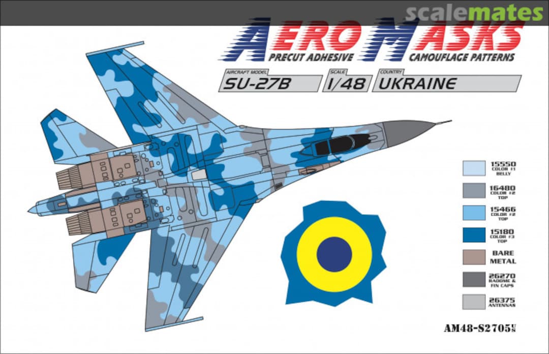 Boxart Su-27B Ukraine AM48-S2705 AeroMasks