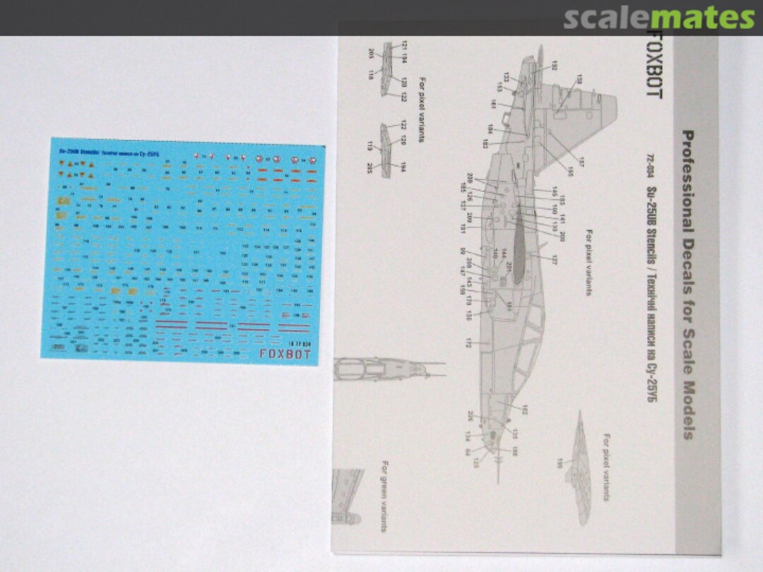 Boxart Stencils for Su-25UB 72-034 Foxbot